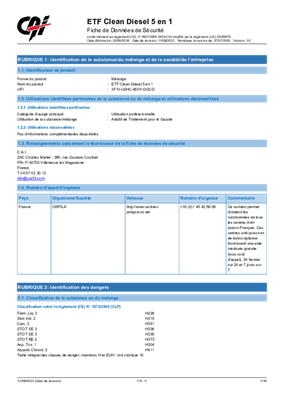 Carburant et transfert - Additifs - ETF CLEAN entretien diesel